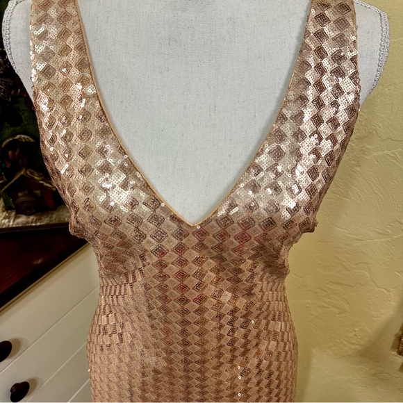Badgley Mischa Mark + James Rose Gold Sequined Dress - Picture 2 of 9